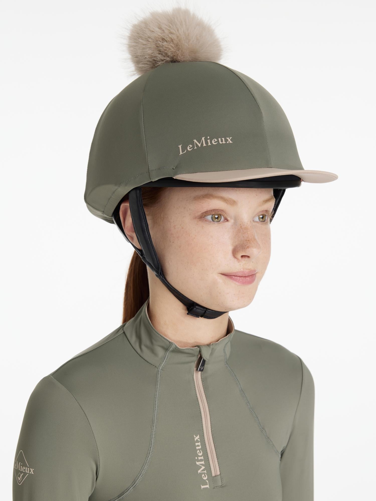 LeMieux Classique Pom Hat Silk Rosemary