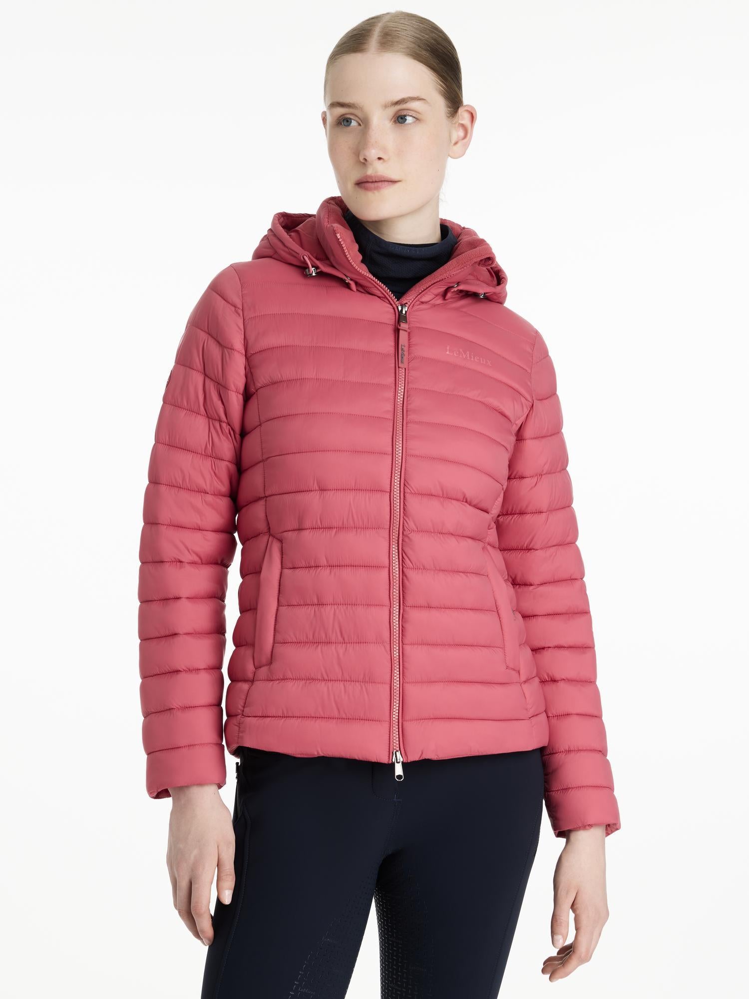 LeMieux Rose Hooded Puffer Jacket Cranberry