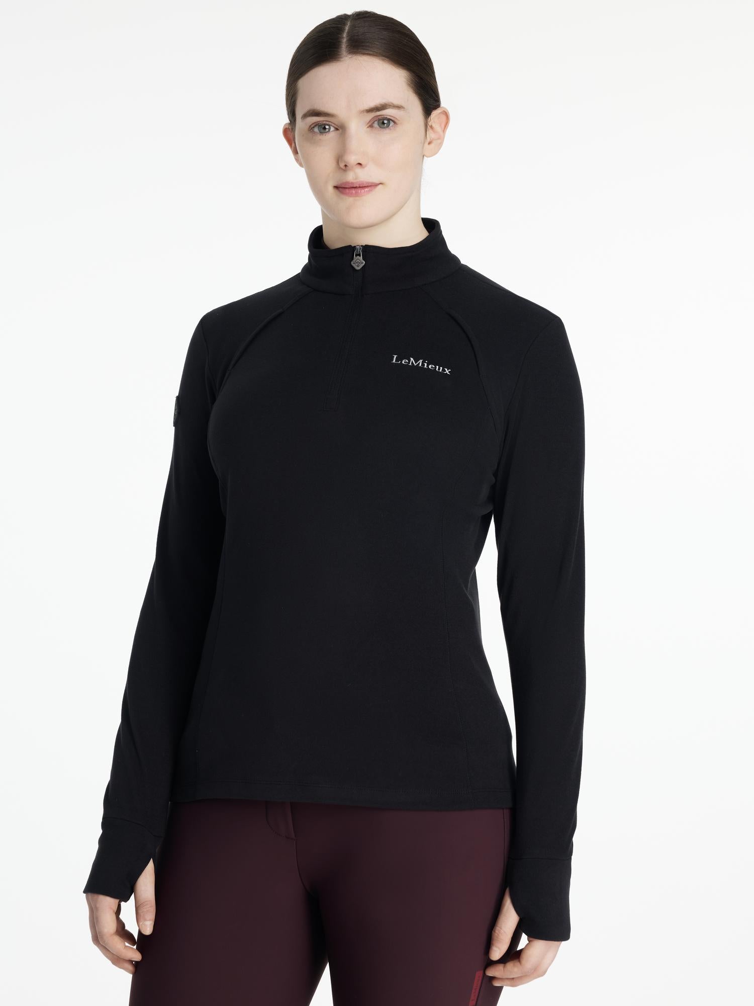 LeMieux Frances Quarter Zip Fleece Black Long Sleeve Athletic Top