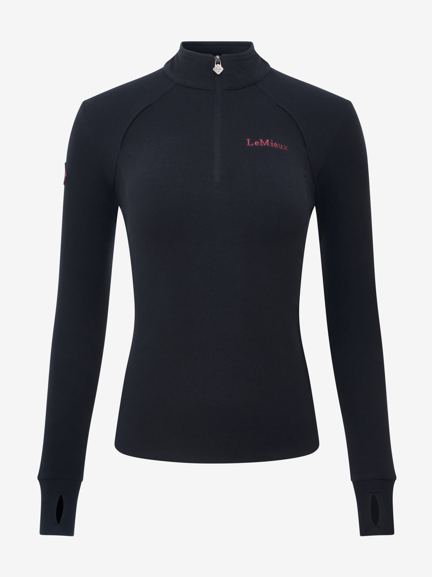LEMIEUX FRANCES Quarter Zip FLEECE NAVY: Equestrian riding top, long sleeve with thumbholes. Performance fleece. Equiflair Store.