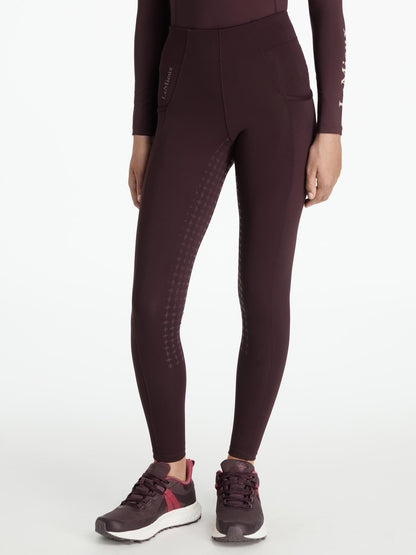 LEMIEUX Young Rider Orla Pull Ons in Damson, Equiflair. Girl's Riding Tights, Equestrian Leggings, Full Seat Grip, Comfort, Performance
