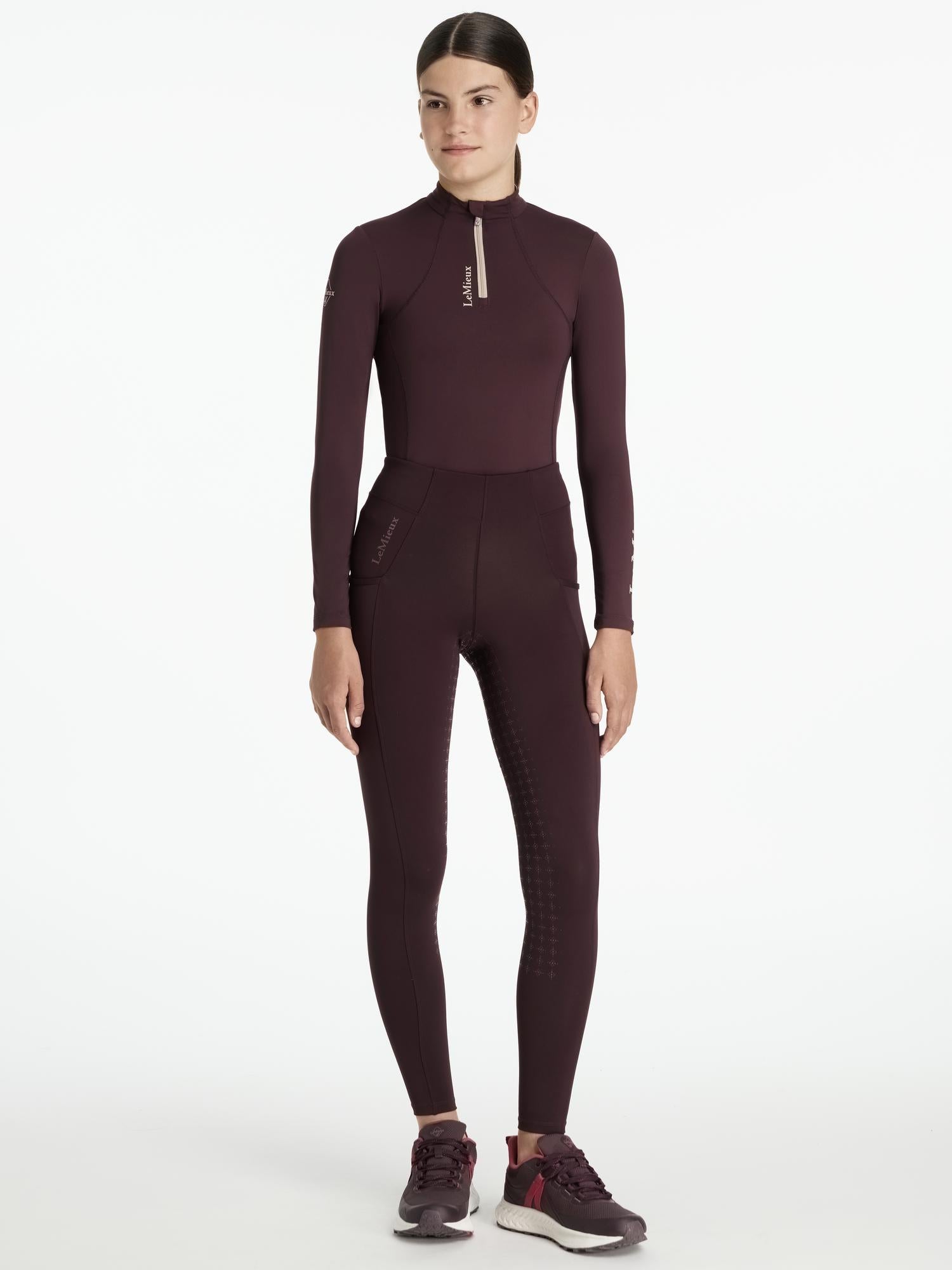 LEMIEUX Young Rider Orla Pull Ons - Damson Equestrian Riding Leggings
