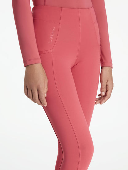 LEMIEUX Young Rider Orla Cranberry Riding Leggings: Pull-Ons with Pockets & Full Seat Grip - Equestrian Apparel by Equiflair