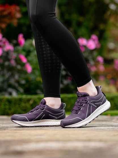 LeMieux Trax Viva Waterproof Trainers: Purple Equestrian Shoes by Equiflair. Stylish and Functional!