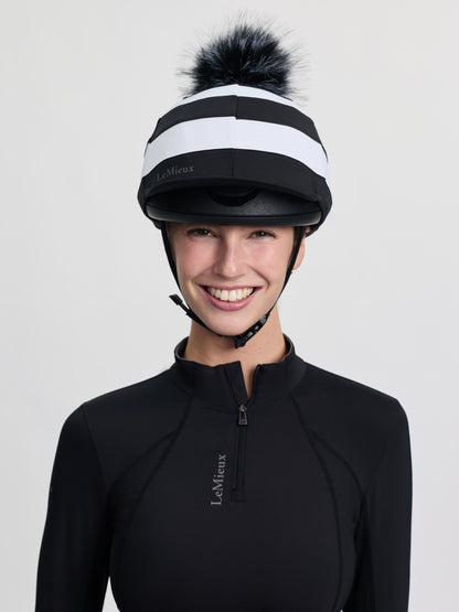 LeMieux Derby Pom Hat Silk Black | Equiflair