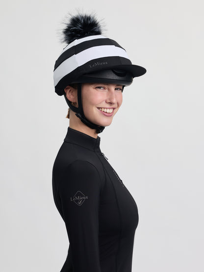 LeMieux Derby Pom Hat Silk Black | Equiflair
