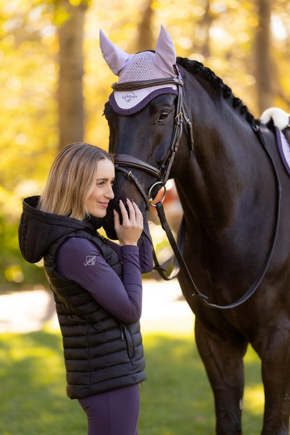 Lemieux Rose Hooded Puffer Gilet Black - Woman with Horse - Equestrian Fashion