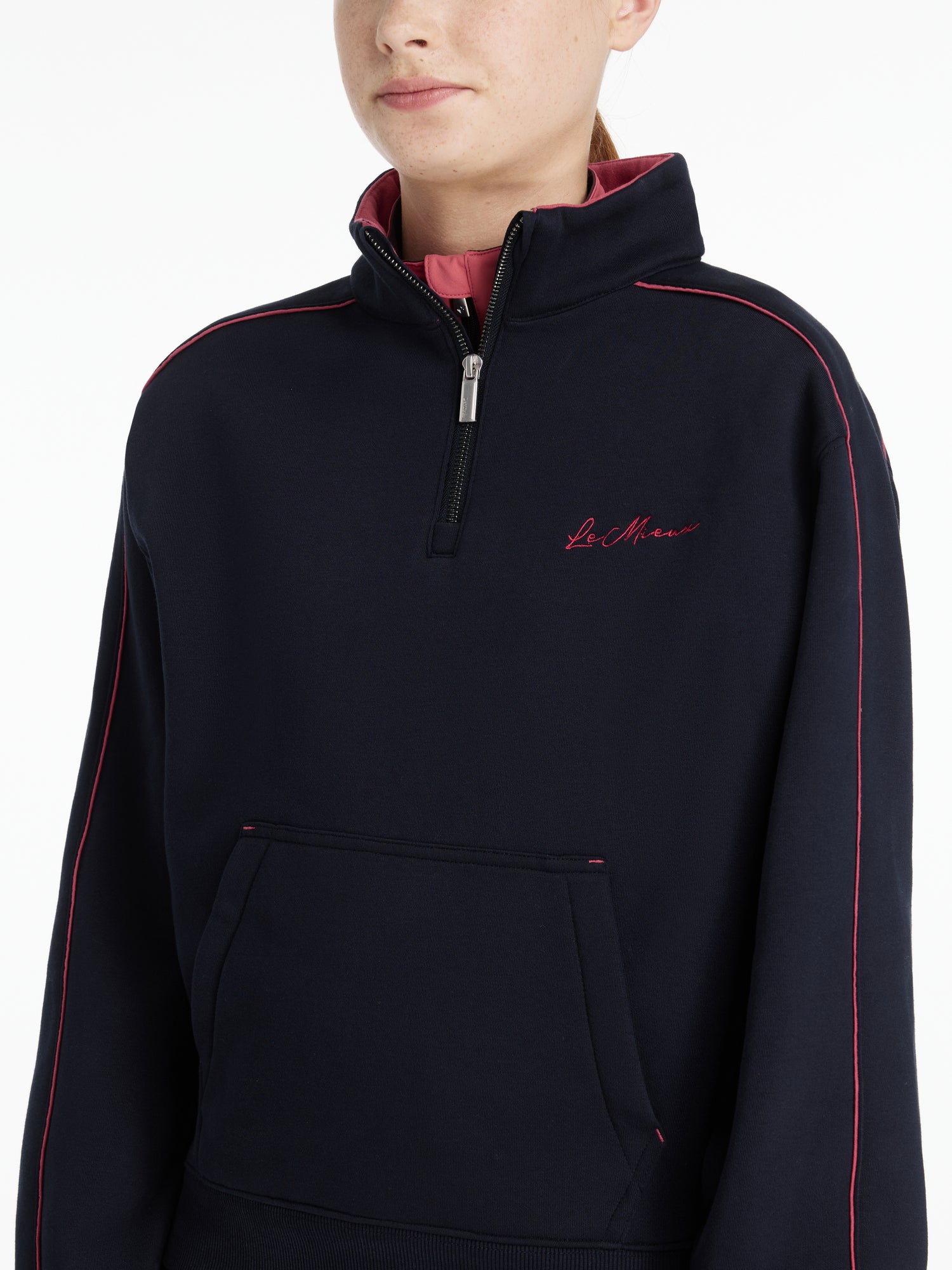 LeMieux Young Rider Kate Quarter Zip Sweat Navy/Cranberry