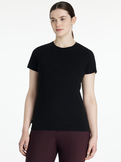 Lemieux Classique Sparkle Black T-Shirt for Horse Riders | Equiflair, Slim Fit, Anti-Odour, Sweat-Wicking Jersey