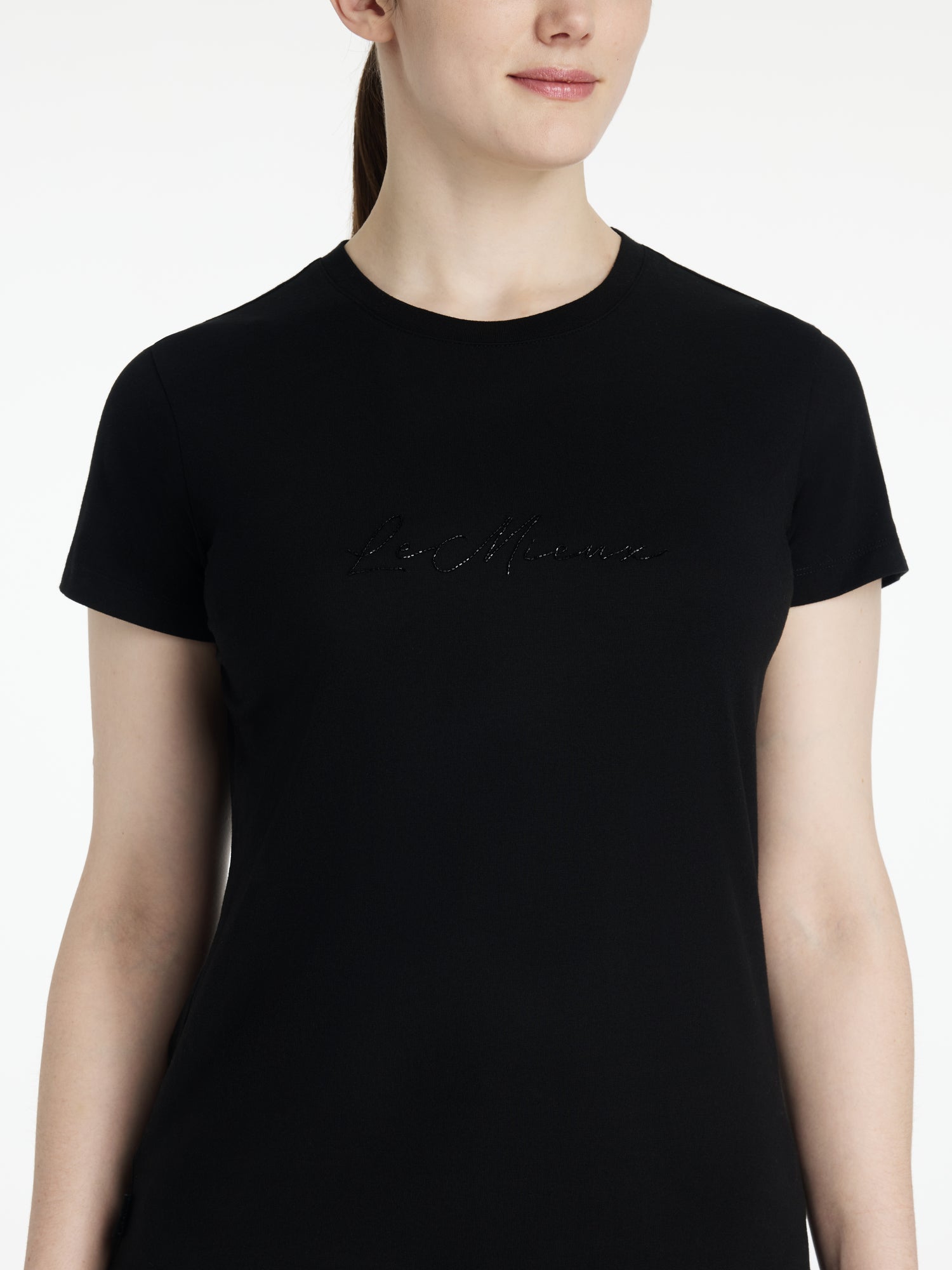 Women's Black Lemieux Classique Sparkle T-Shirt | Equestrian Riding Shirt