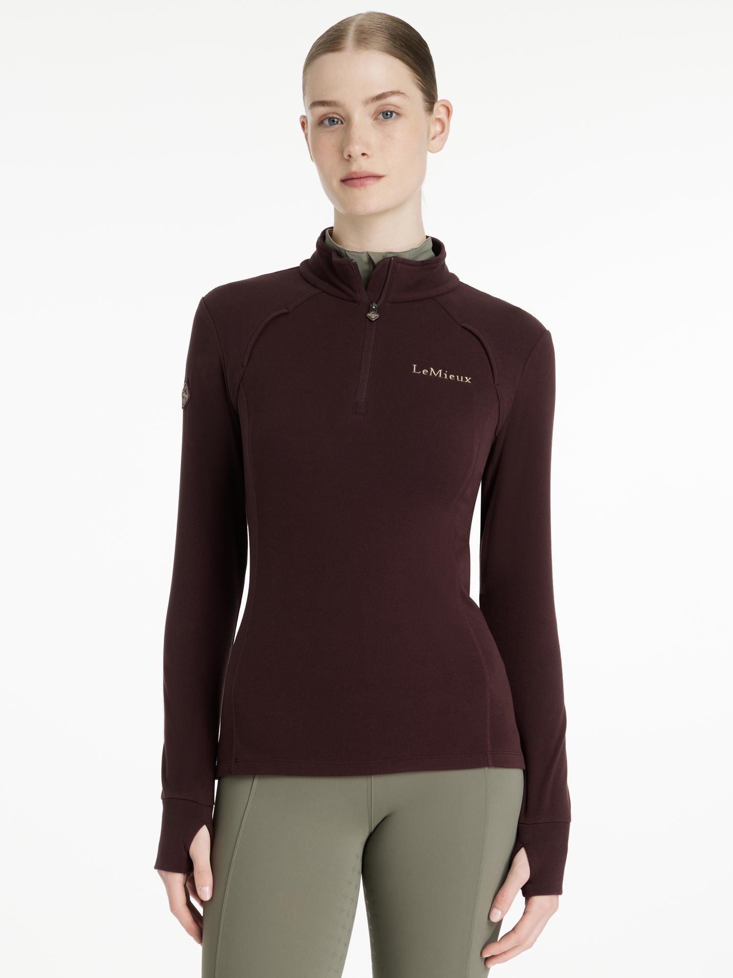 LeMieux Frances Quarter Zip Fleece Damson Equestrian Top at Equiflair. Women's Riding Apparel.
