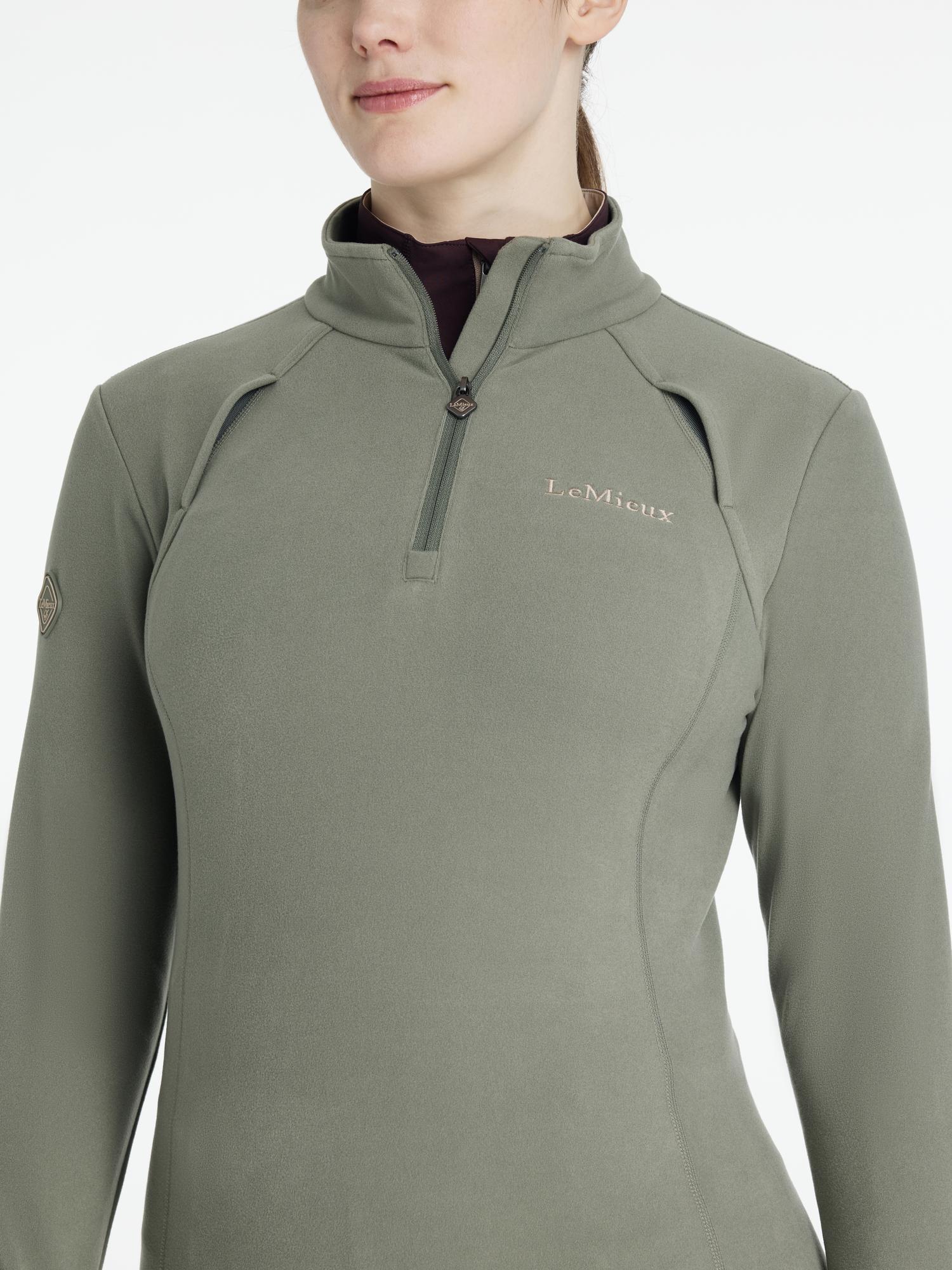 LEMIEUX Frances Quarter Zip Fleece - Rosemary Equestrian Top for Women. Breathable, lightweight riding apparel.