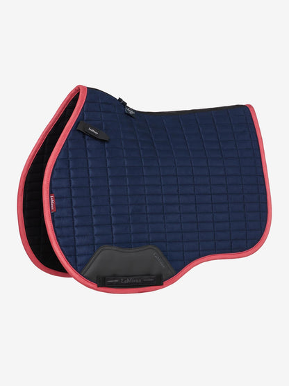 LEMIEUX SUEDE GP SQUARE NAVY/CRANBERRY Saddle Pad | General Purpose, Suede, Equestrian, Horse Riding, Navy, Cranberry