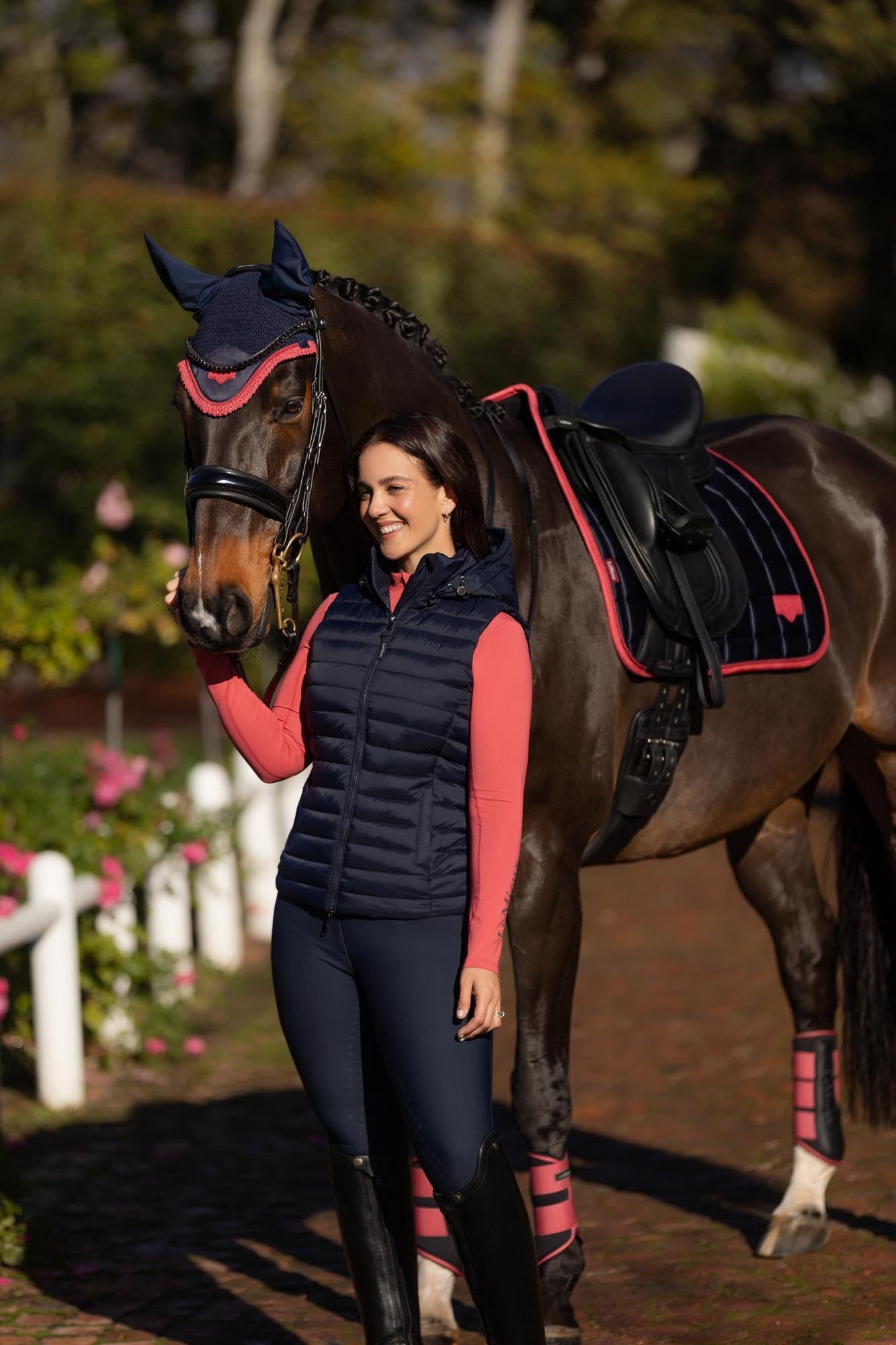 LeMieux Loire Classic Dressage Square Navy/Cranberry