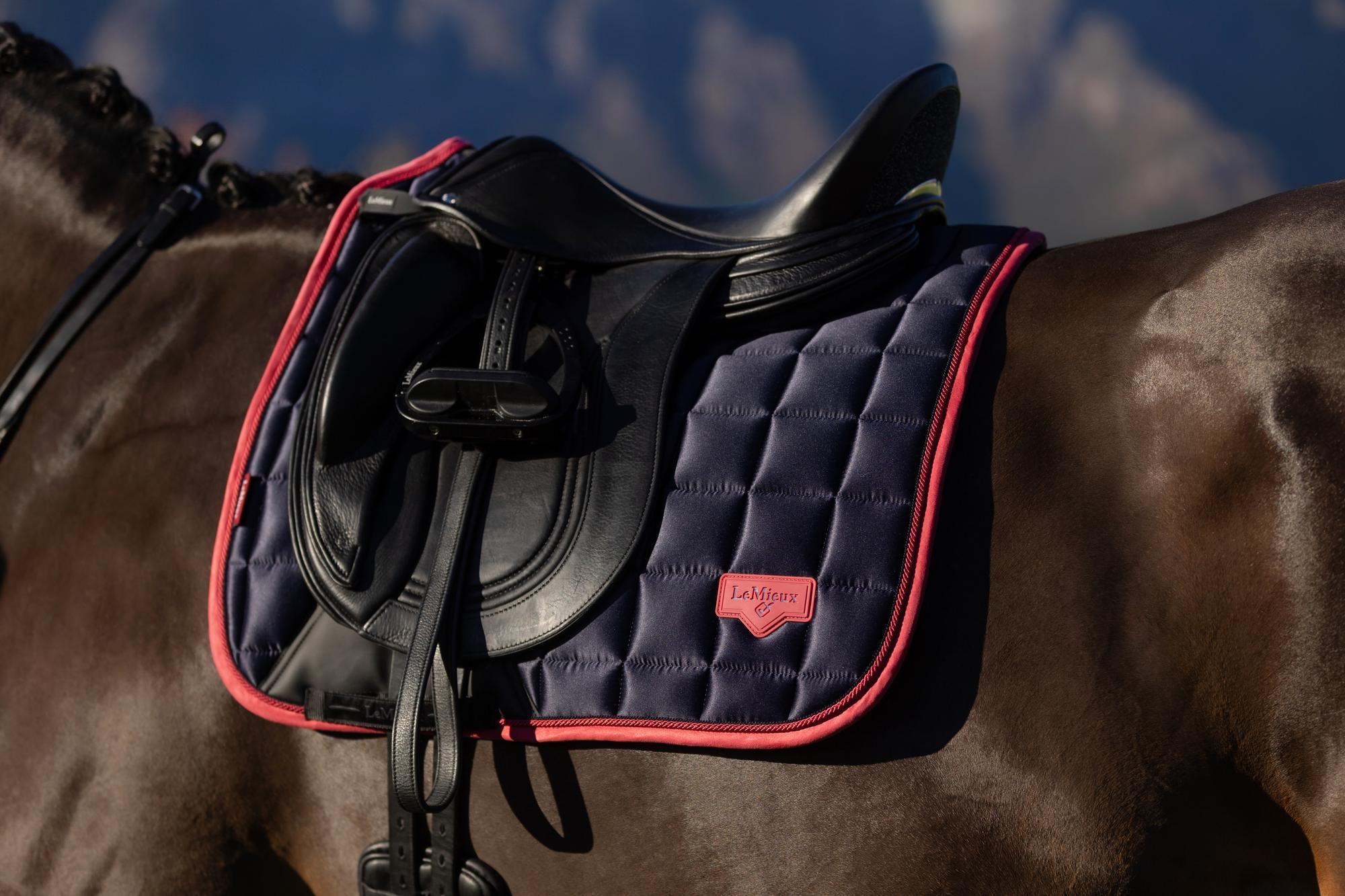 LeMieux Loire Classic Dressage Square Navy/Cranberry