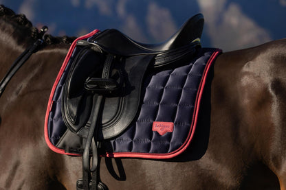 LEMIEUX Loire Classic Dressage Saddle Pad Navy/Cranberry. Stylish saddle pad for horses by LeMieux.