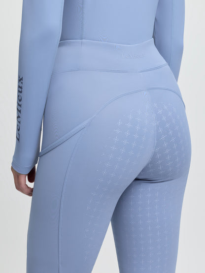 LeMieux Naomi Powder Blue Riding Breeches - Seamless, Stretchy, Full Silicone Seat for Equestrian Comfort & Style