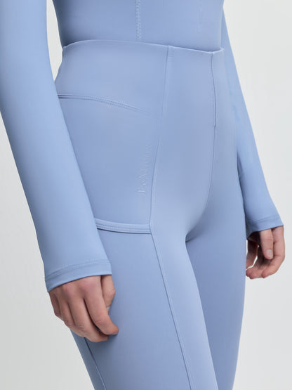 LeMieux Naomi Powder Blue Breeches: Seamless Riding Leggings with Full Silicone Seat, Equestrian Apparel