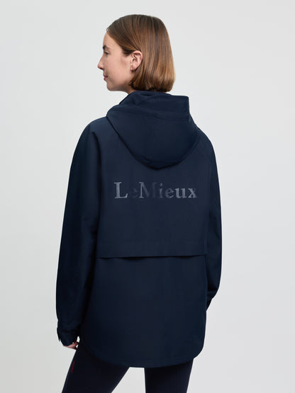 Lemieux Indra Waterproof Jacket Navy - Equestrian Rain Jacket with Hood and Logo