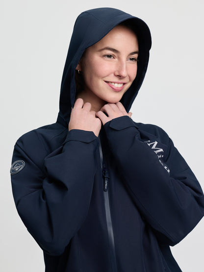 LeMieux Indra Navy Waterproof Jacket: Women's Hooded Riding Coat - Breathable & Stylish