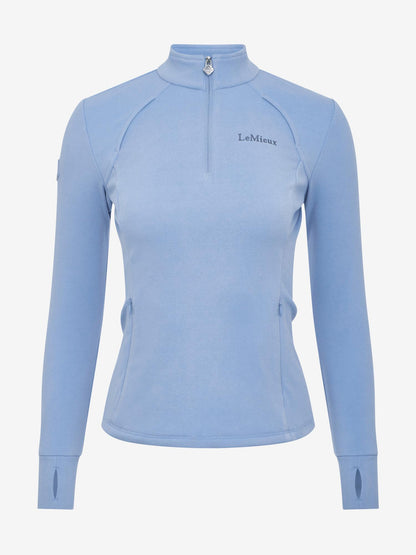 LEMIEUX FRANCES Quarter Zip Fleece, Powder Blue Long Sleeve Top | Equiflair Equestrian Apparel