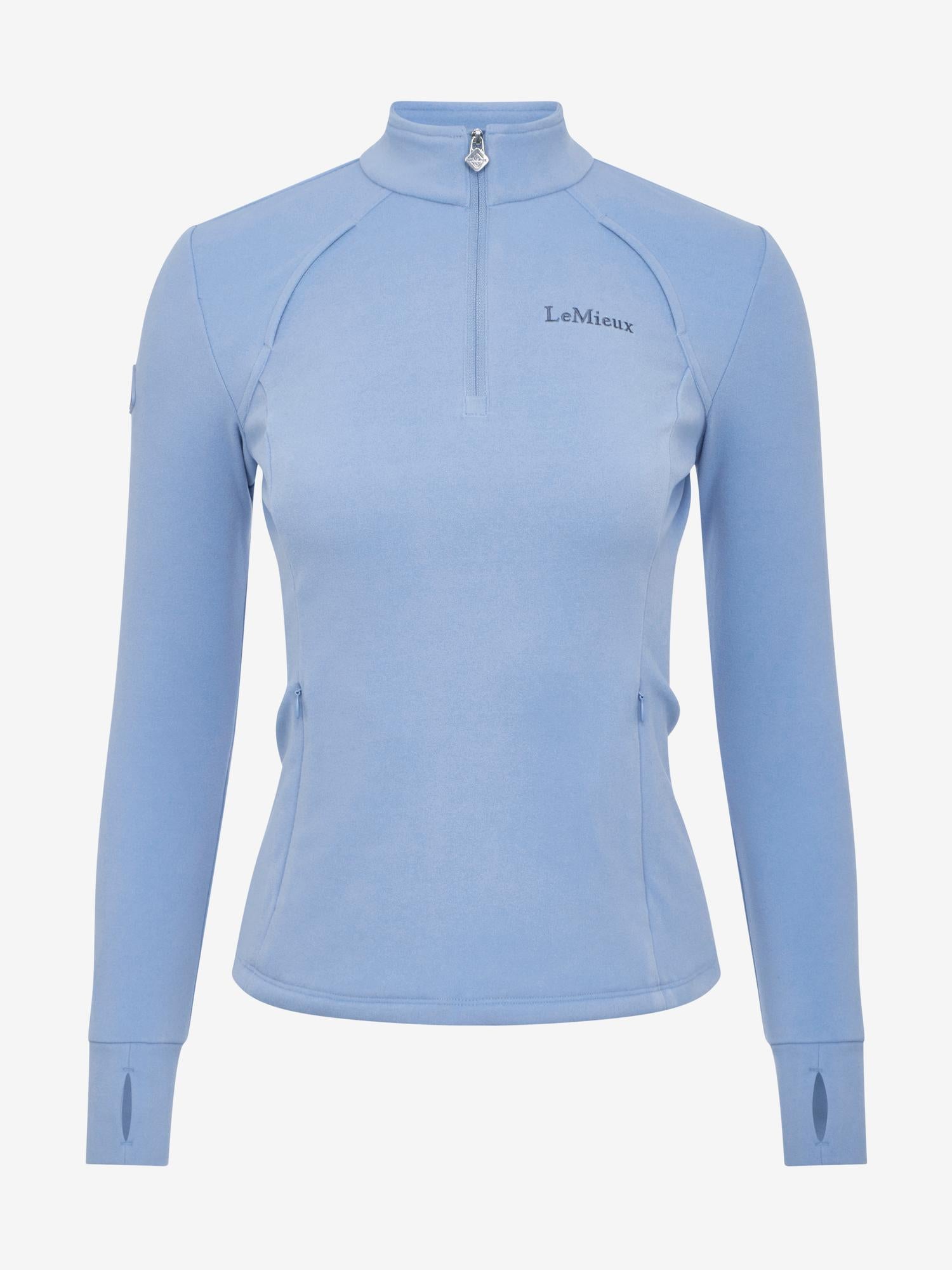 LeMieux Frances Quarter Zip Fleece Powder Blue - Women's Equestrian Layering Top - Equiflair