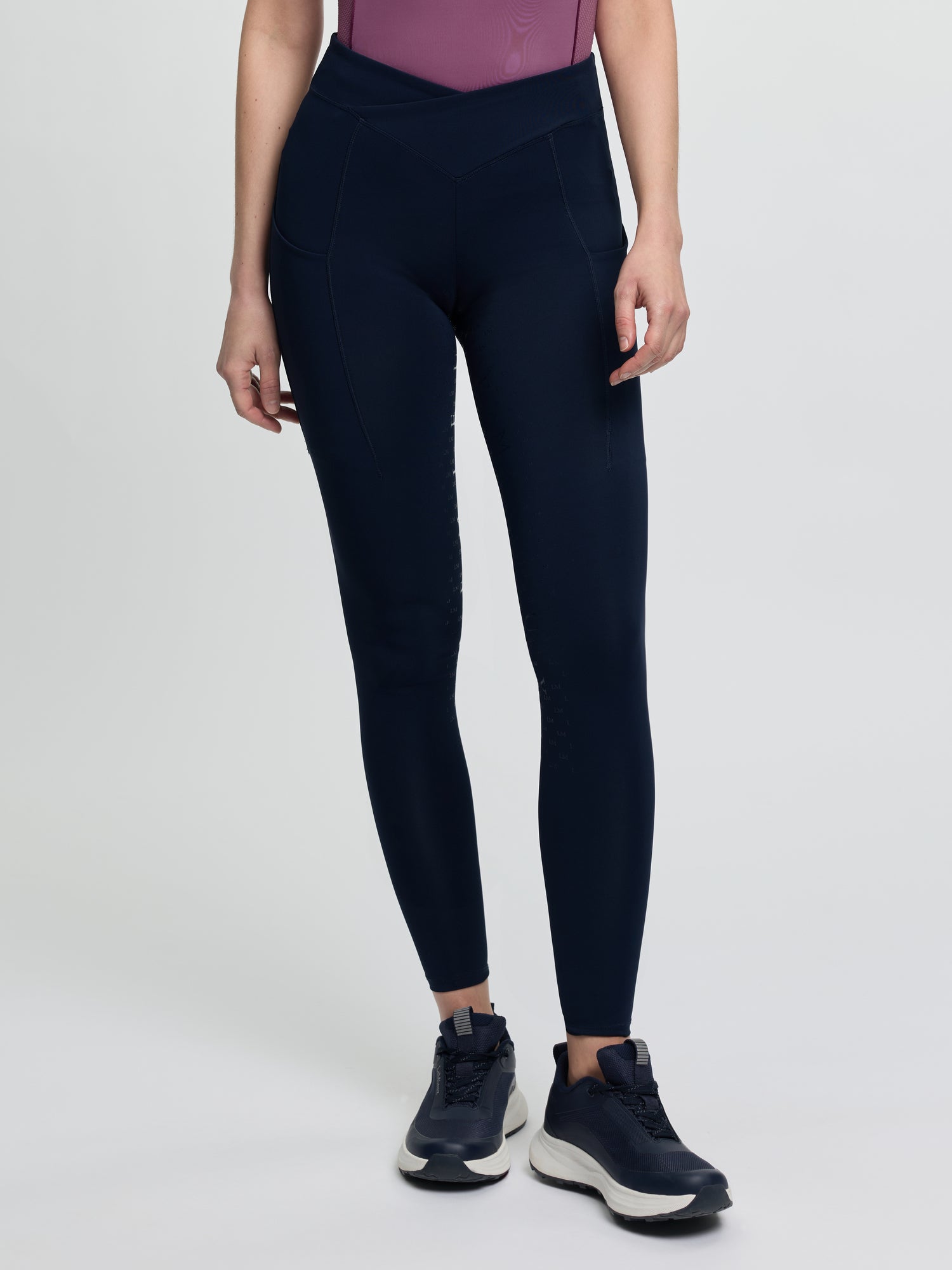 LeMieux Simone Cross Over Half Seat Pull On Navy | Equiflair