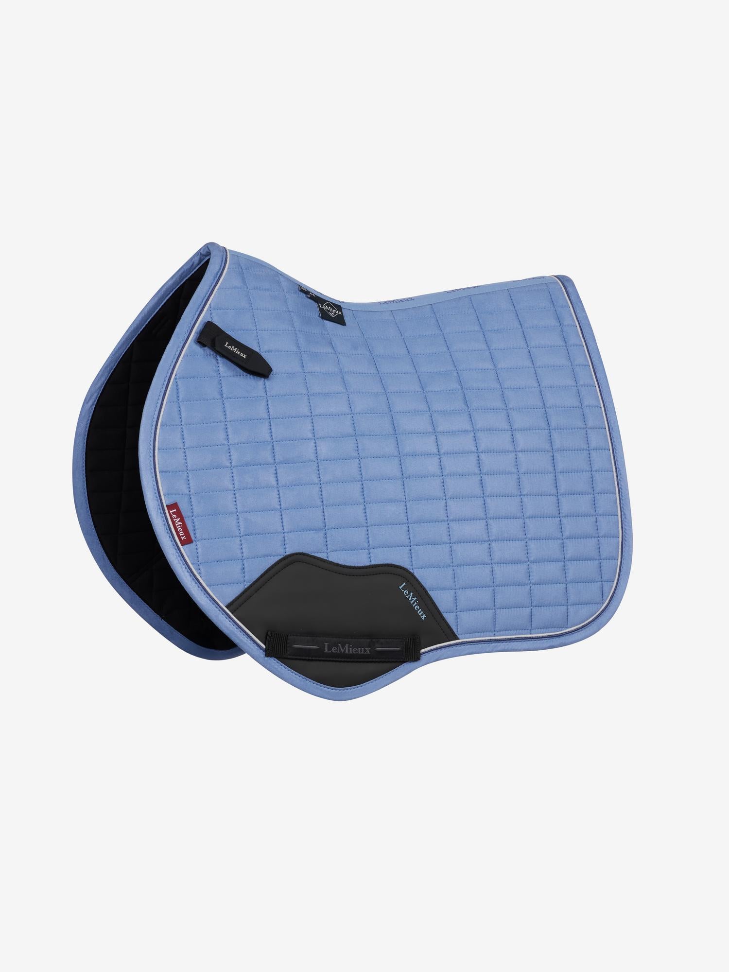 LeMieux Mini Suede Close Contact Square Powder Blue Saddle Pad | Equestrian Horse Riding Equipment