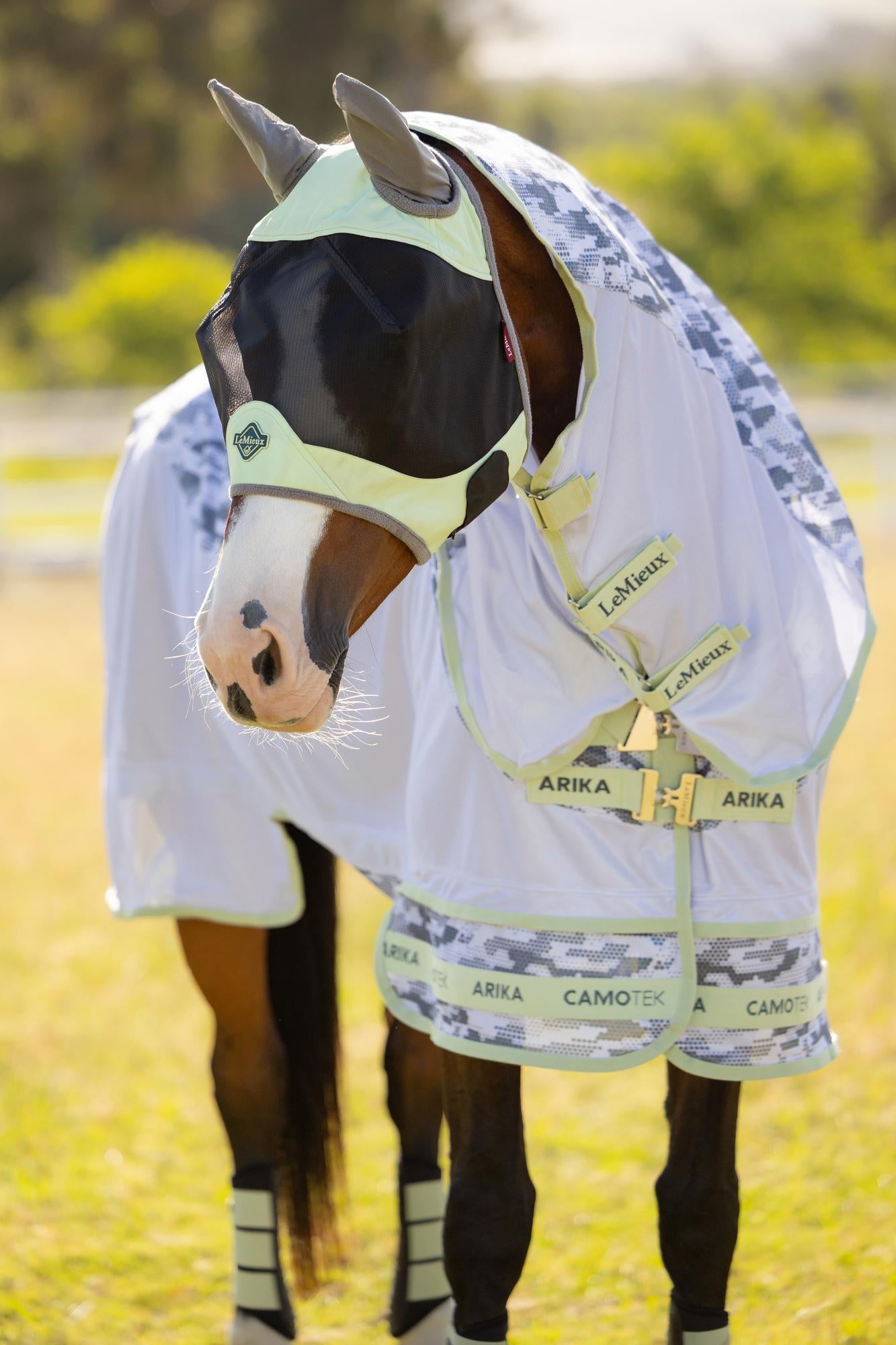 LeMieux Visor-Tek half fly mask Macaron breathable horse fly mask UV protection mesh