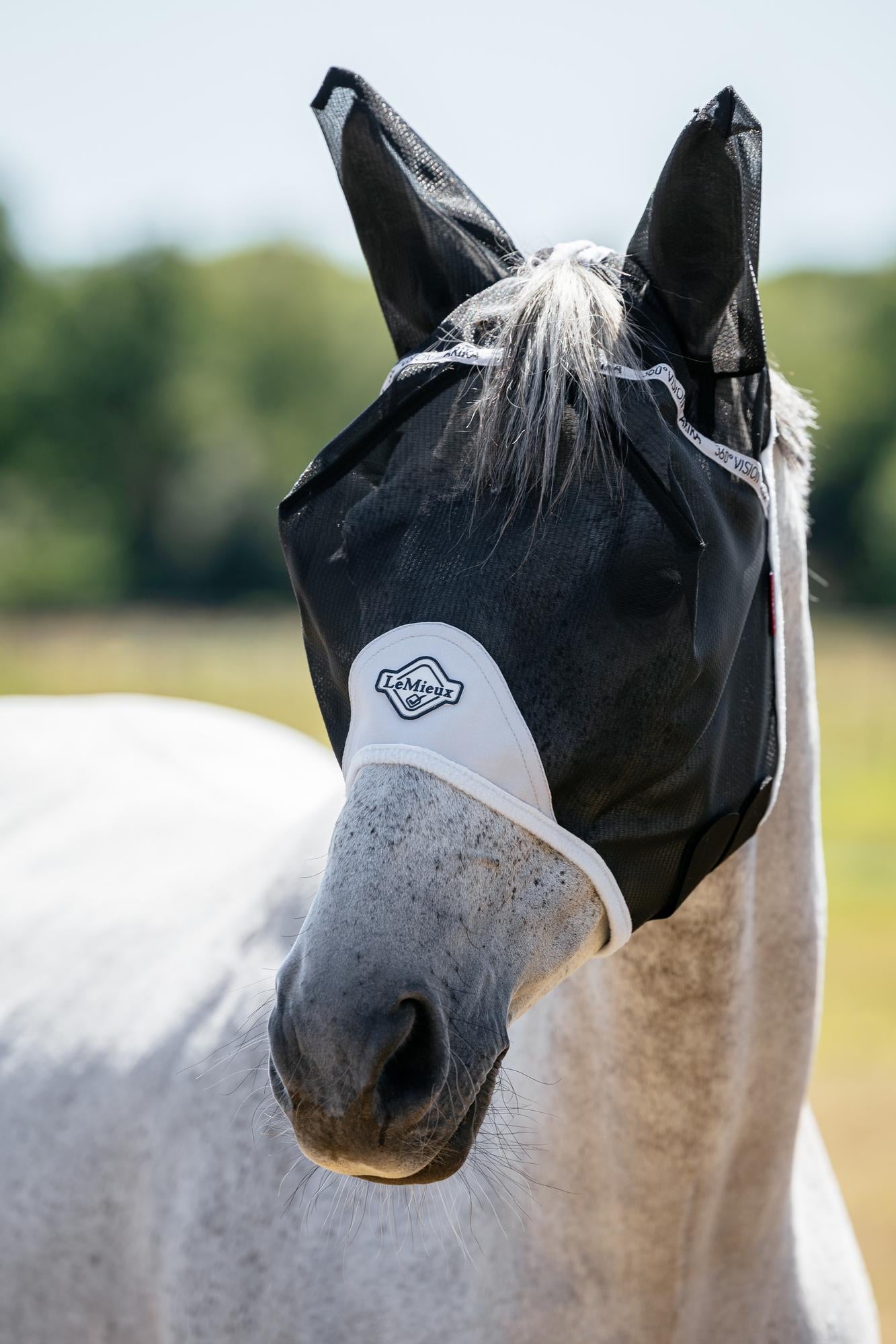 LeMieux 360 Vision Half Fly Mask Grey