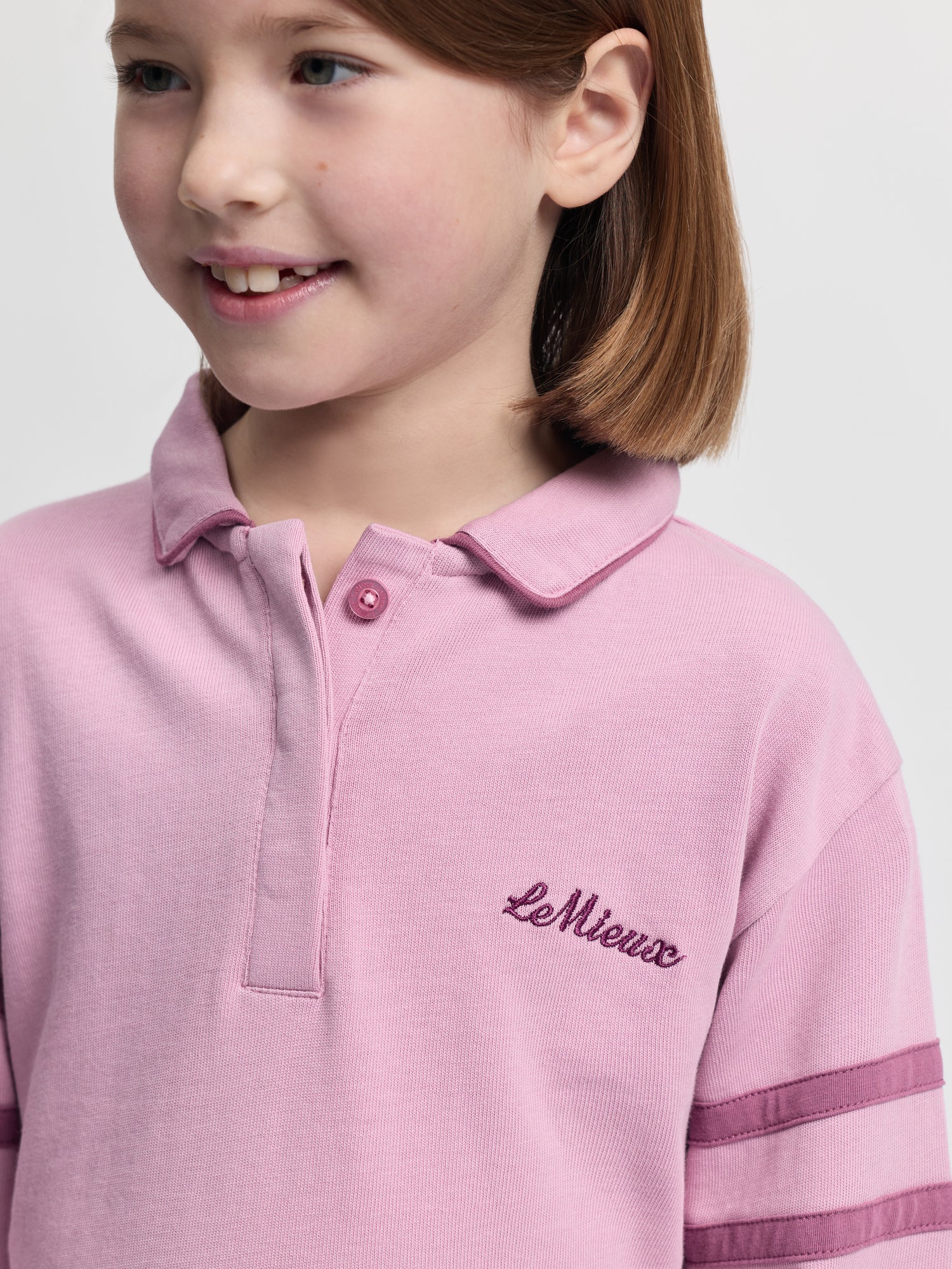 Lemieux Mini Robbie Rugby Shirt Mallow - Girl's Pink Rugby Shirt