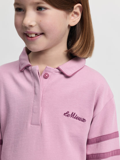 Lemieux Mini Robbie Rugby Shirt Mallow - Girl's Pink Rugby Shirt