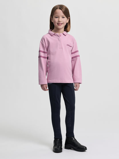 LEMIEUX Mini Robbie Rugby Shirt Mallow - Kids Equestrian Polo Shirt, Equiflair, riding apparel