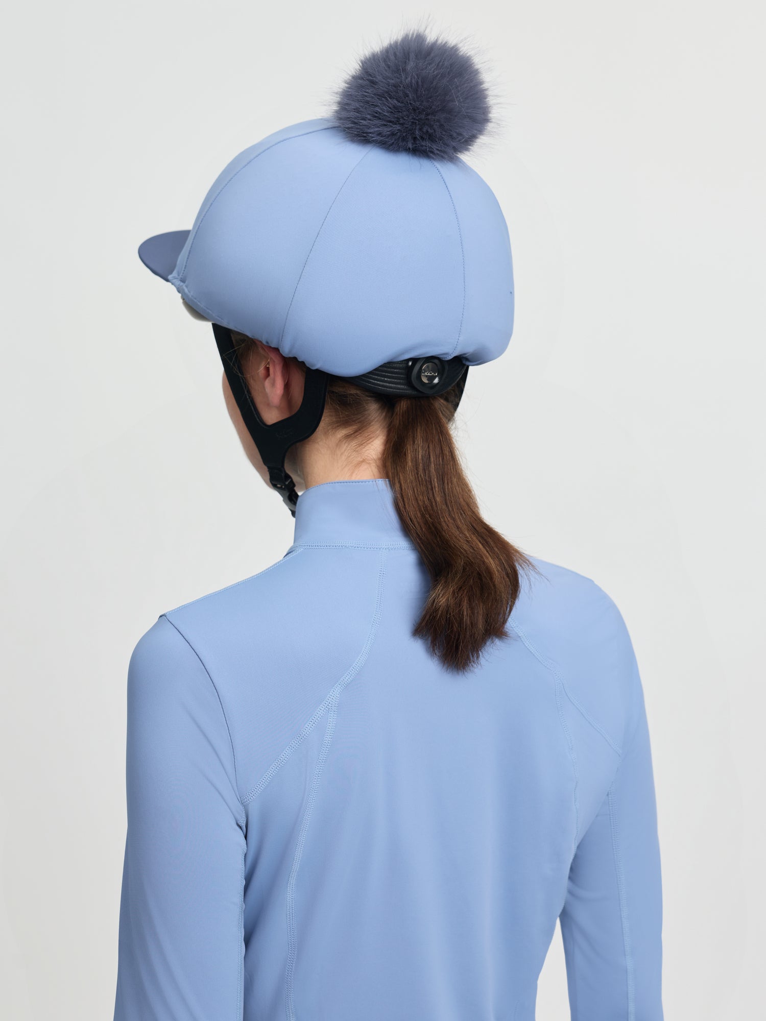 LeMieux Classique Pom Hat Silk Powder Blue