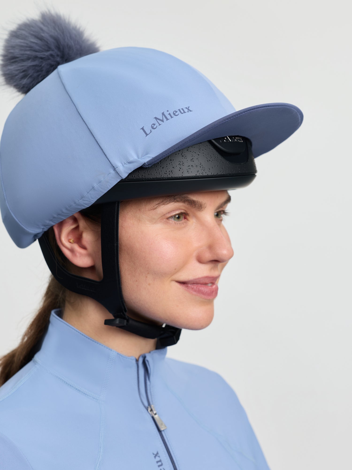 LeMieux Classique Pom Hat Silk Powder Blue