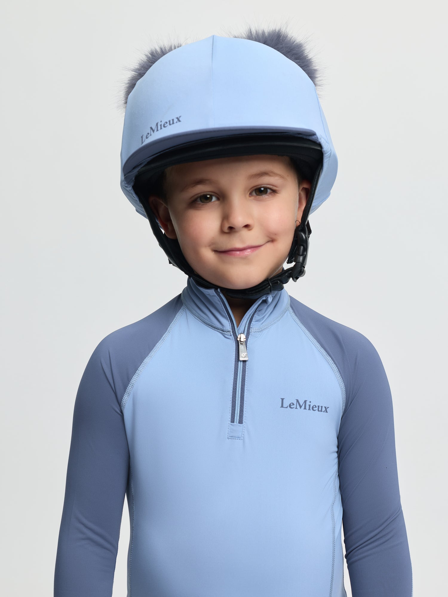 LeMieux Mini Double Pom Hat Silk Powder Blue