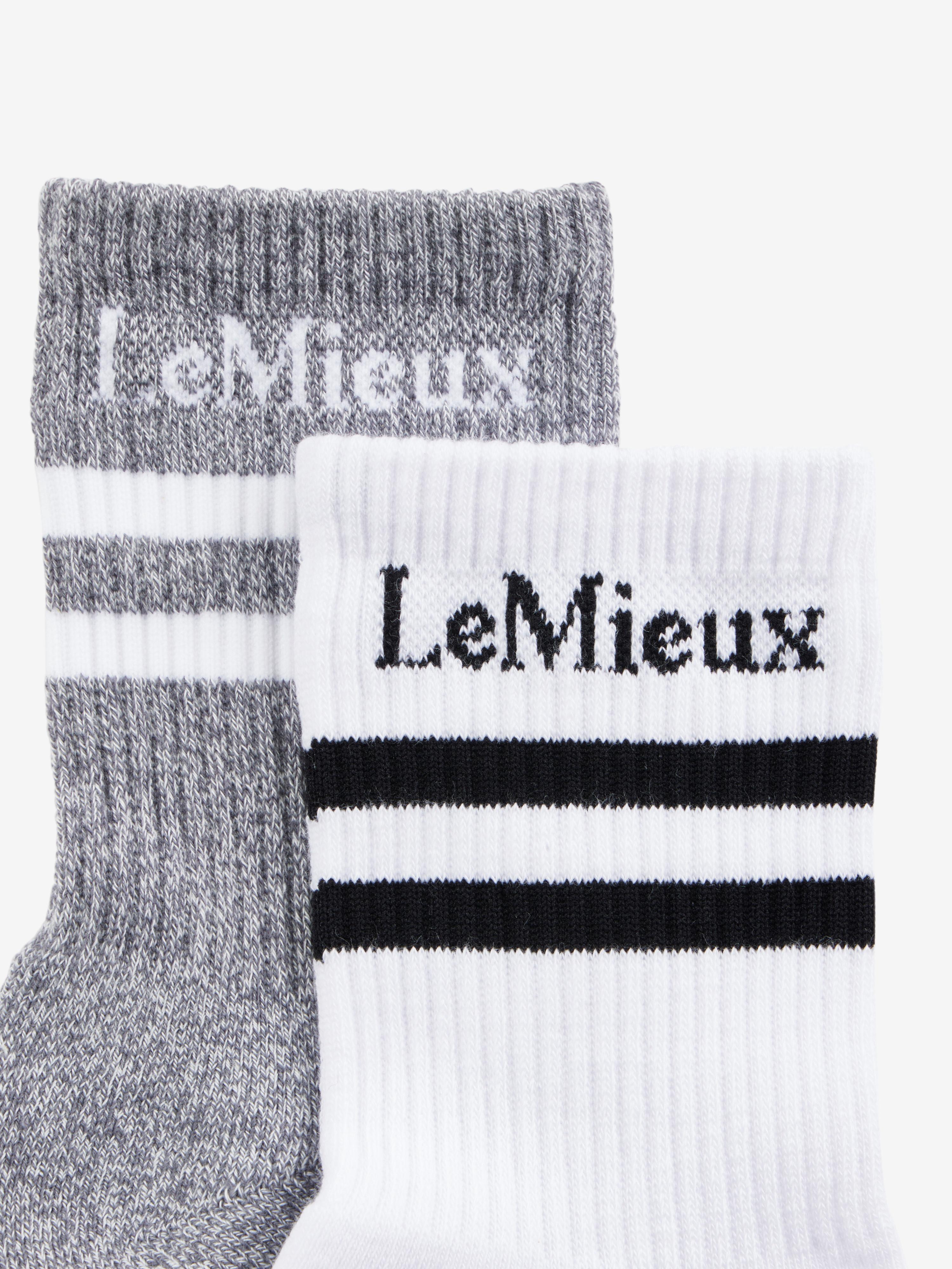 LeMieux Crew Socks 2 Pack White - Equestrian Riding Socks Comfortable and Stylish from Equiflair