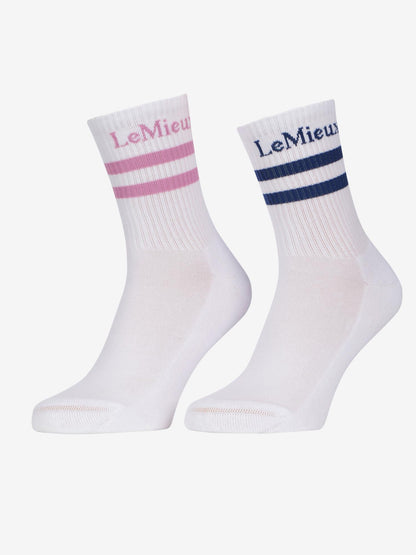LeMieux Crew Socks 2 Pack - Shadow/Fondant | Equiflair Riding Socks