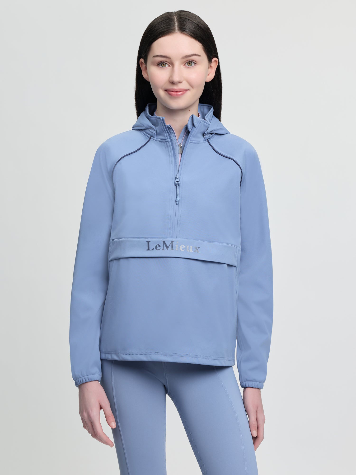 LeMieux Young Rider Paige Quarter Zip Waterproof Jacket Powder Blue | Equiflair
