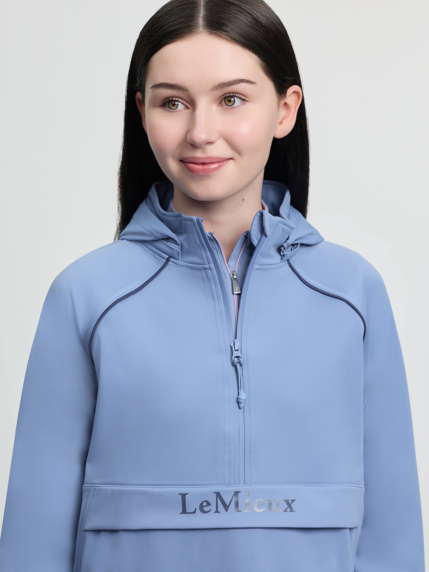 LeMieux Young Rider Paige Quarter Zip Waterproof Jacket Powder Blue | Equiflair