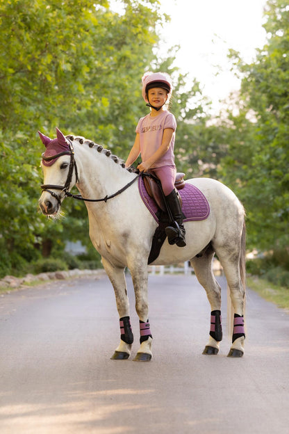 LEMIEUX Mini Suede Close Contact Square Mallow Saddle Pad on Pony - Equestrian Riding Gear by Equiflair