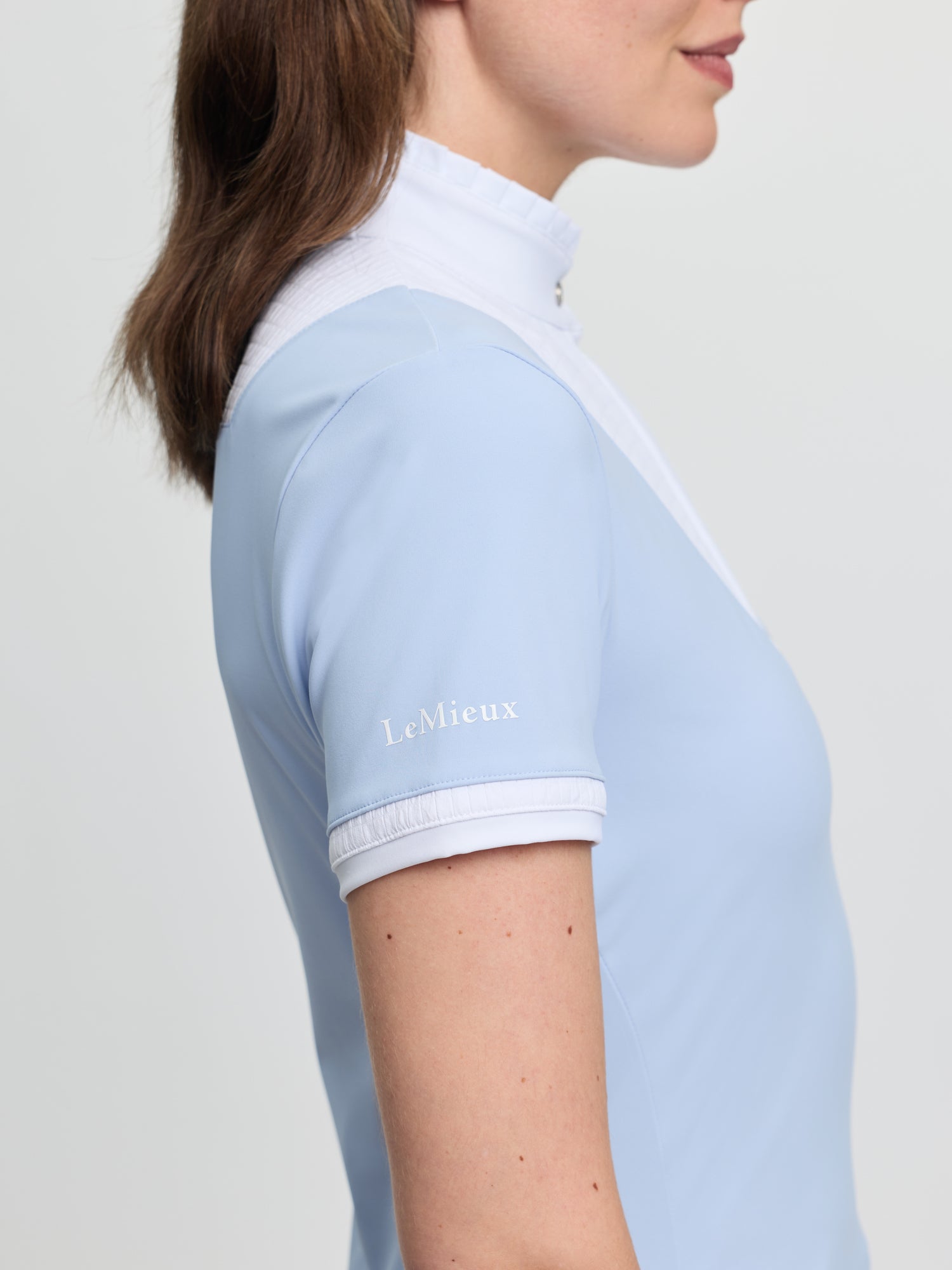 LeMieux Sophia Short Sleeve Pleated Show Shirt Mist | Equiflair