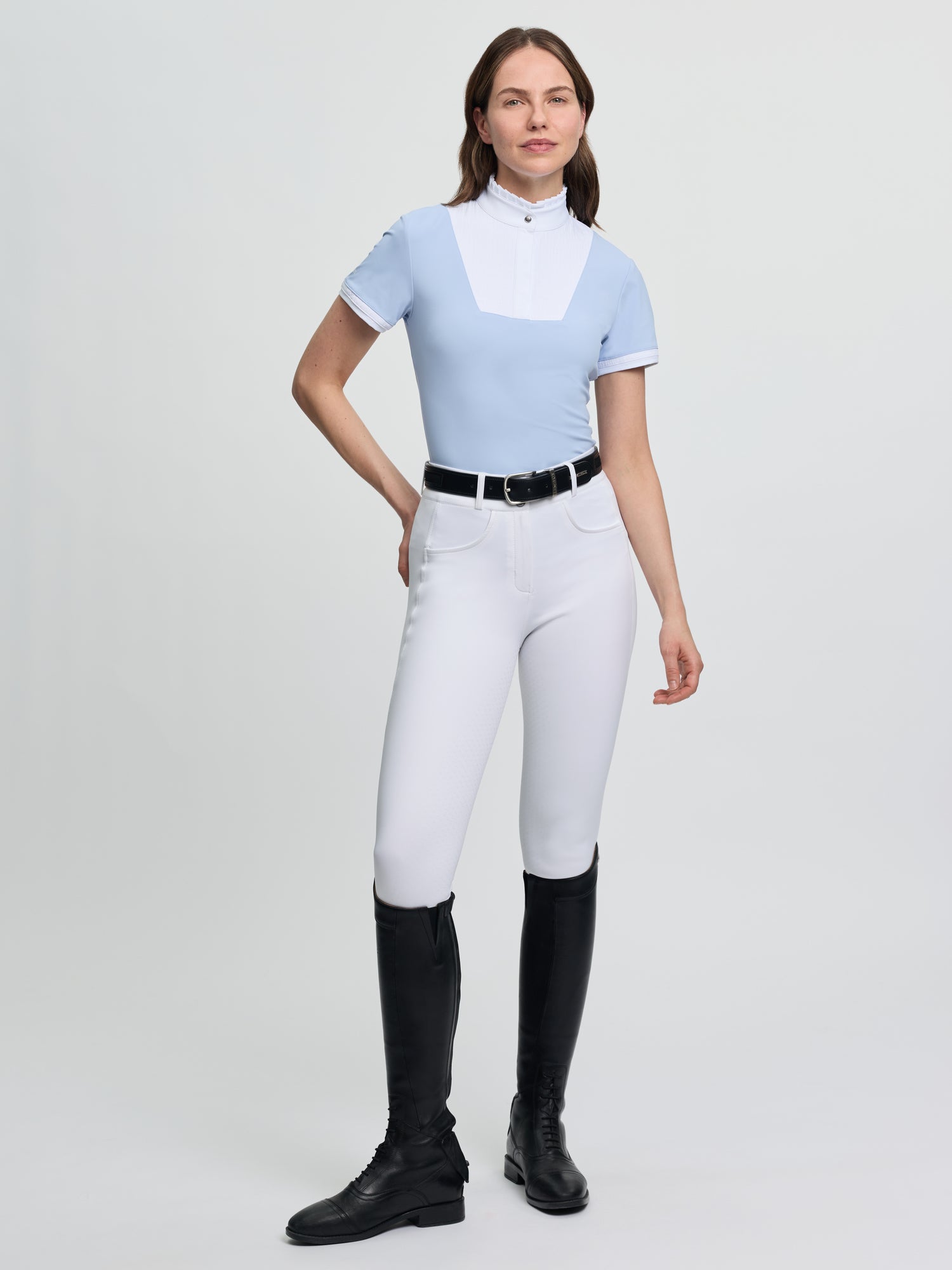 LeMieux Sophia Short Sleeve Pleated Show Shirt Mist | Equiflair