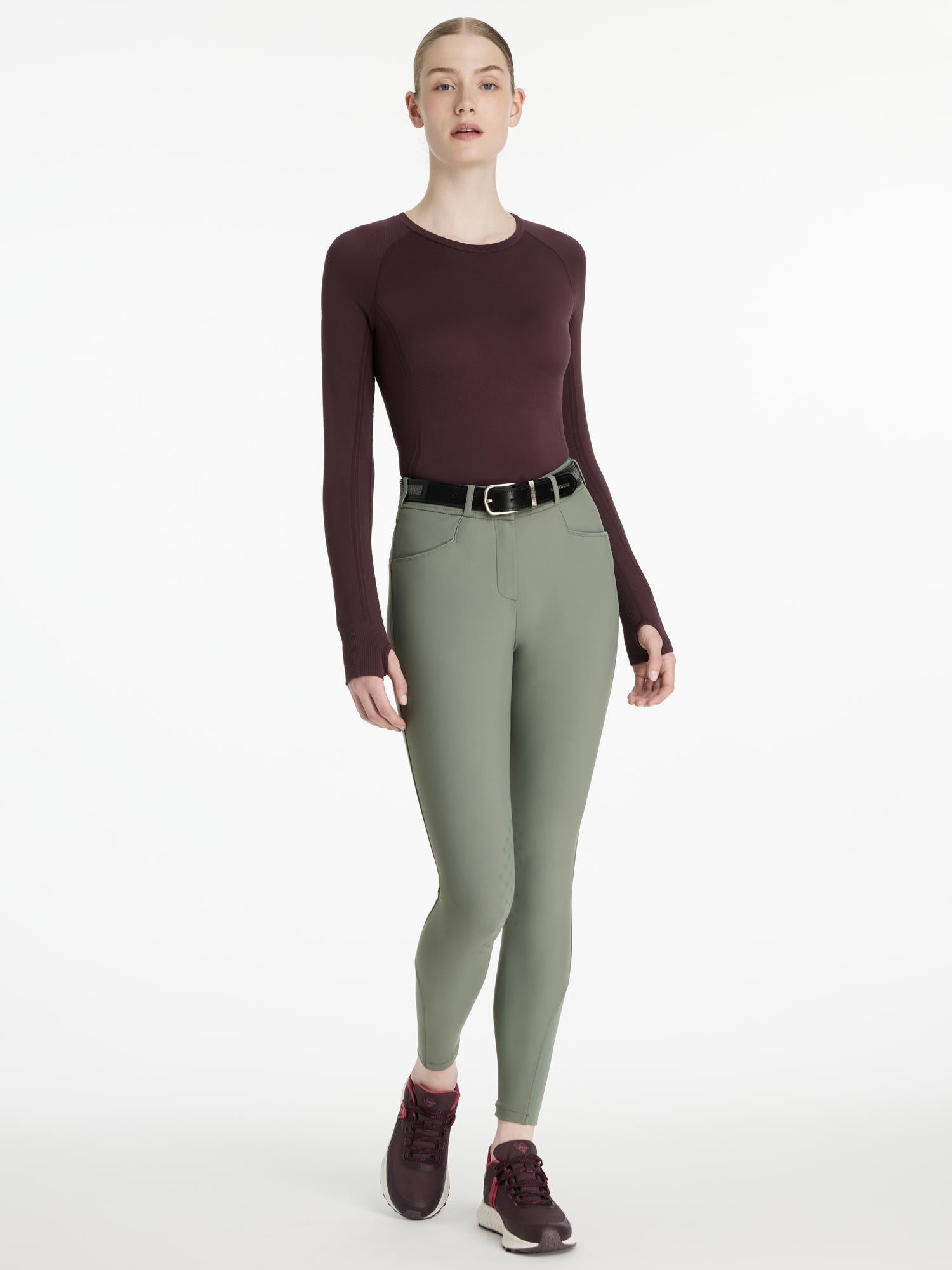 LEMIEUX Isabelle Knee Grip Breeches in Rosemary: Equestrian Apparel for Performance Riding