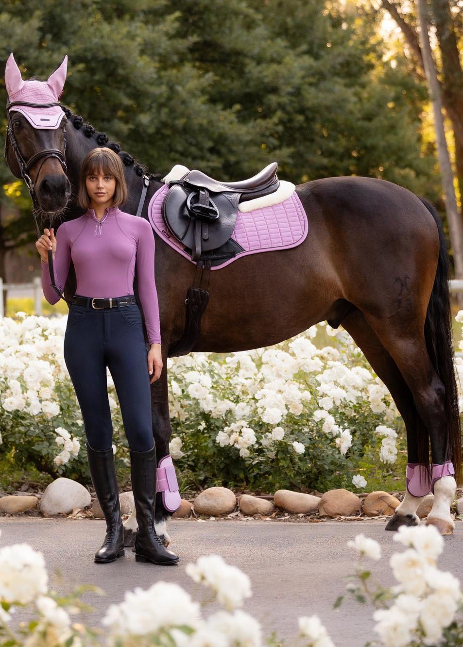 LeMieux Merino+ Suede Close Contact Square Saddle Pad Fondant | Equiflair