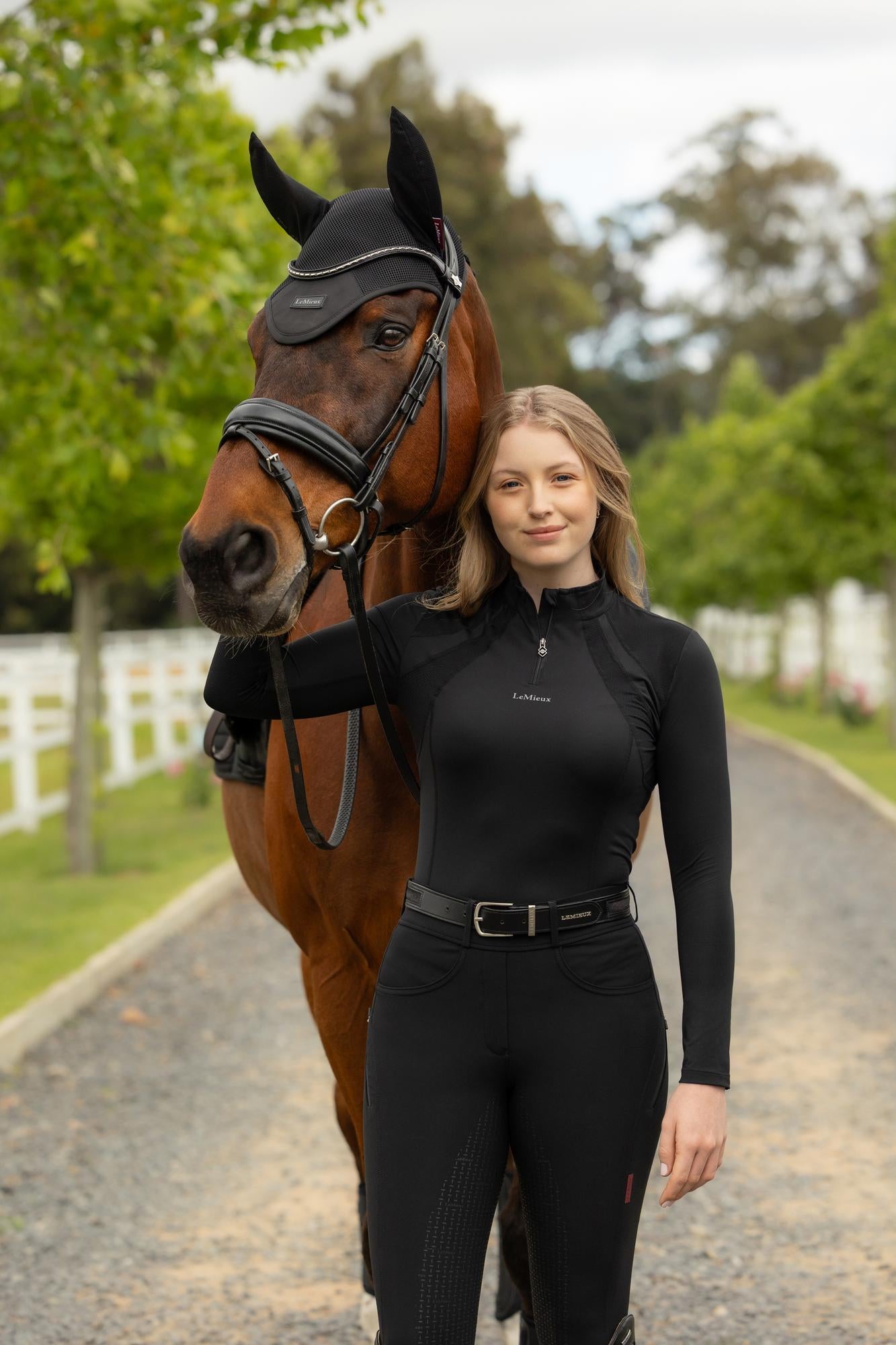 LeMieux Air-Tek Mesh Fly Hood Black | Horse Fly Veil | Equiflair