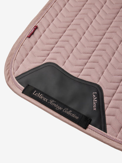 LeMieux Heritage Herringbone Dressage Saddle Pad - Wild Rose | Chevron Quilt, Bamboo Lining
