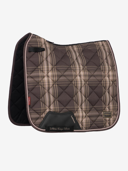 LeMieux Heritage Check Dressage Saddle Pad Cocoa - Equestrian Gear