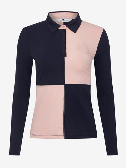 LeMieux Harlequin Rugby Shirt Base Layer Petal/Navy