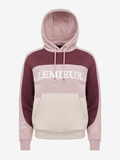 LeMieux Kadie Colour Block Hoodie Wild Rose Pink Maroon Embroidered Logo